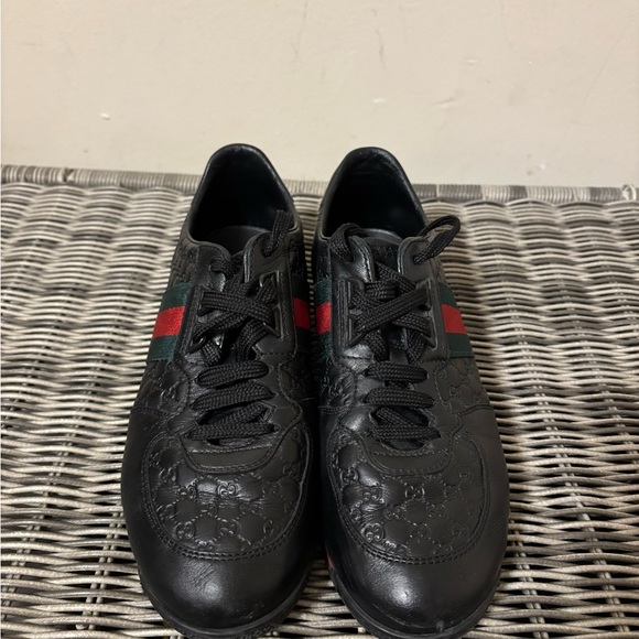 Gucci black Guccisimma leather sneakers preowned - Picture 4 of 10